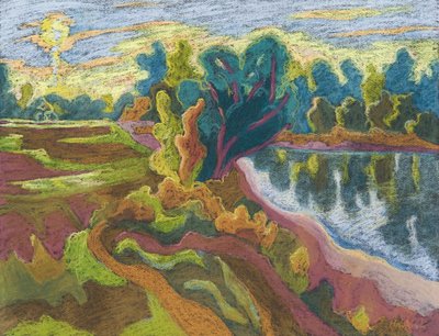 Idyll、2008（紙にパステル） 作： Marta Martonfi Benke
